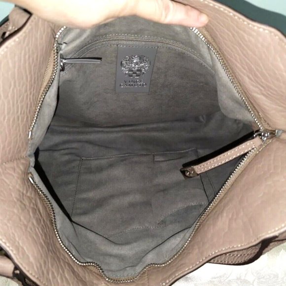 NEW Vince Camuto CASHMERE Taupe 100% Leather XL Satchel Shoulder Bag Expandable - Picture 13 of 13